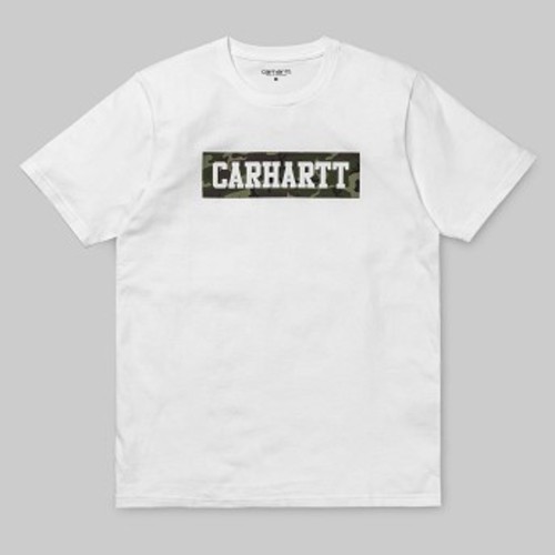 [해외] Carhartt WIP S/S Box College T-Shirt [칼하트커버올,칼하트바지,칼하트반바지] White/Camo Combat,Green (A152034_02_91-ST-01)