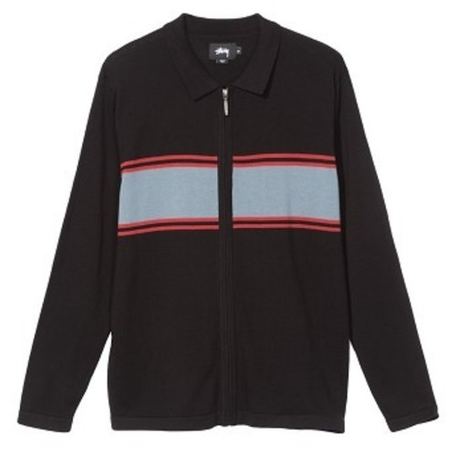 [해외] Stussy Cody Stripe L/SL Polo Sweater [스투시티셔츠,스투시후드] (117050_BLAC_1)