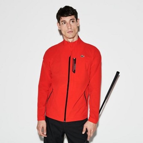 [해외] Mens SPORT Technical Taffeta Zip Golf Jacket [라코스테 LACOSTE] red/black (BH3365-51-ELX)