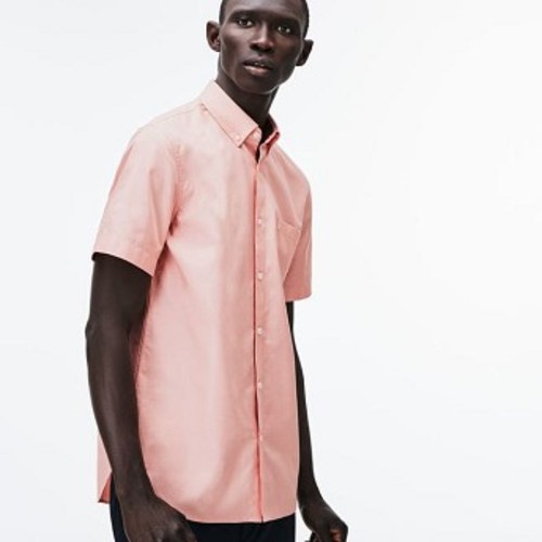 [해외] Mens Regular Fit Mini Pique Shirt [라코스테 LACOSTE] pink/white (CH9612-51-NNY)