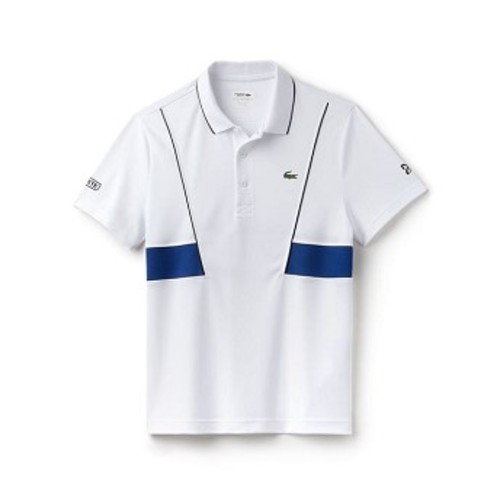 [해외] Mens SPORT Tech Pique Polo - Novak Djokovic Collection [라코스테 LACOSTE] white/black/blue (DH3325-51-JRL)