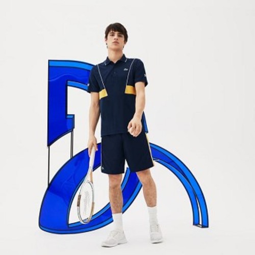 [해외] Mens SPORT Tech Pique Polo - Novak Djokovic Collection [라코스테 LACOSTE] navy blue/white/orange (DH3325-51-J2A)
