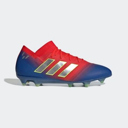 [해외] Soccer Nemeziz Messi 18.1 Firm Ground Cleats [아디다스 축구화] Active Red/Silver Metallic/Football Blue (BB9444)