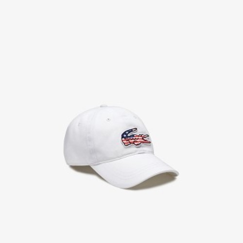 [해외] Mens American Flag Croc Cap [라코스테 모자] White (RK6263-51)