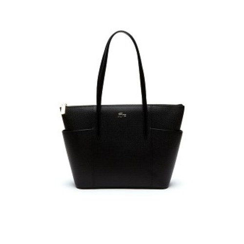 [해외] Womens Chantaco Pique Leather Zip Pockets Tote Bag [라코스테 운동화] BLACK (NF2491CE)
