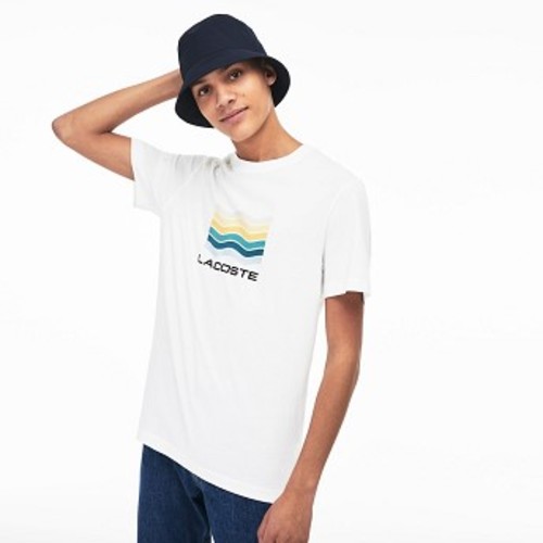 [해외] Mens Crew Neck Cotton T-shirt [라코스테 반팔,폴로티] White (TH4274-51)