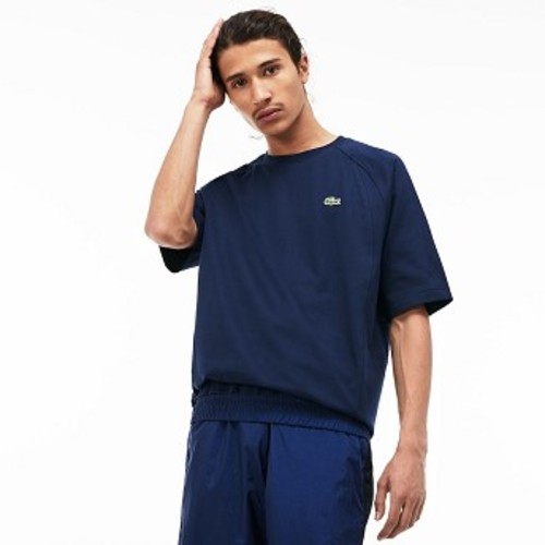 [해외] Mens LIVE Crew Neck Cotton T-shirt [라코스테 반팔,폴로티] Navy Blue/Navy Blue (TH3770-51)
