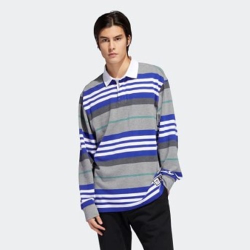 [해외] Mens Originals Cleland Polo Shirt [아디다스 긴팔티] Core Heather/Multi/Active Blue/Active Green (DU3921)