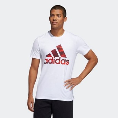 Mens Athletics Badge of Sport Camo Tee [아디다스 티셔츠] White (FR8265)