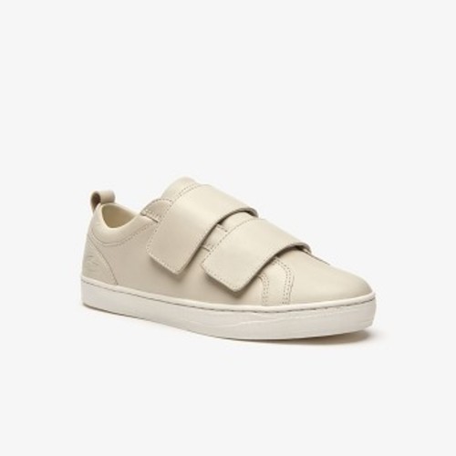 Womens Straightset Strap Leather Sneakers [라코스테 운동화] OFF WHITE/OFF WHITE-18C (Selected colour) (38CFA0006)