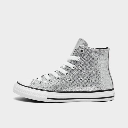 [해외] 컨버스 Girls Little Kids Converse Chuck Taylor High Top Glitter Casual Shoes A01477C_040