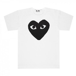 [해외]Comme des Garcons Black Play T-Shirt (White) [꼼데가르송 티셔츠] (black-play-t-shirt-white-4691)