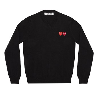 [해외] Comme des Garcons Play Double Heart Sweater (Black) [꼼데가르송 가디건] (play-double-heart-sweater-black)