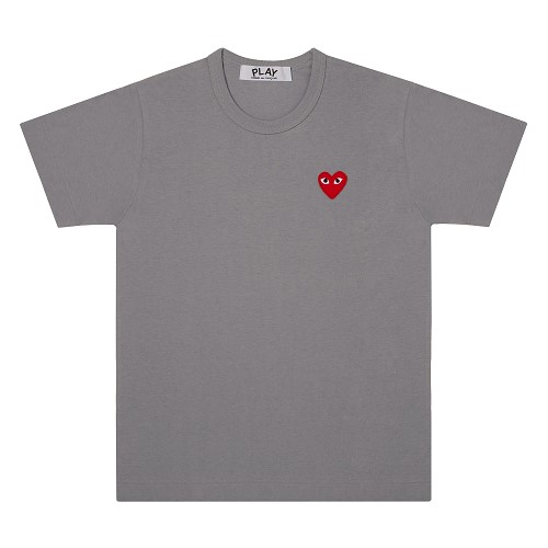 [해외] Comme des Garcons Play Color Series T-Shirt Red Heart (Grey) [꼼데가르송 티셔츠, 꼼데가르송 셔츠] (play-color-series-t-shirt-red-heart-grey)