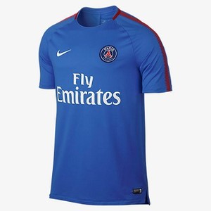 [해외] NIKE Paris Saint-Germain Breathe Squad [나이키티셔츠,나이키반팔티] Hyper Cobalt/Hyper Cobalt/Rush Red/White (854607-440)