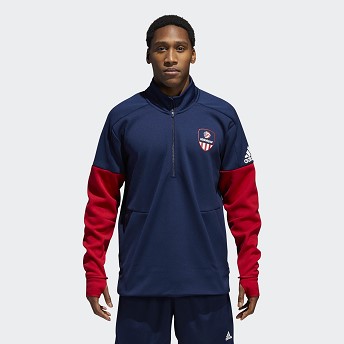 [해외] ADIDAS USA USA Volleyball 1/4 Zip Jacket [아디다스자켓,아디다스패딩] Collegiate Navy / Power Red (CF1418)