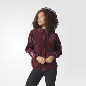 [해외] ADIDAS USA Velvet Vibes Hoodie Track Jacket [아디다스자켓,아디다스패딩] Maroon (CW0270)