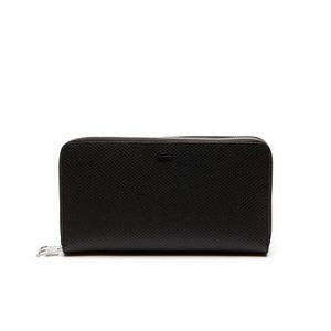 [해외] Lacoste Mens Zippered Matte Leather Wallet [라코스테지갑,라코스테시계] BLACK (NH2547CE_000_24)
