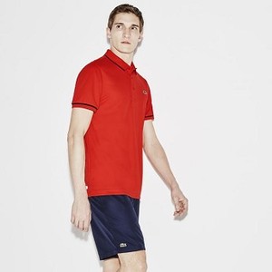 [해외] Lacoste Mens Lacoste SPORT Tennis Piped Technical Pique Polo [라코스테카라티,라코스테반팔티] lust red/navy blue (DH9630_DFP_20)