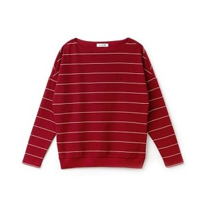 [해외] Lacoste Womens Boat Neck Striped Cotton Honeycomb Sweatshirt [라코스테니트,라코스테스웨터] DEEP RED/VANILLA (SF3096_PJQ_24)