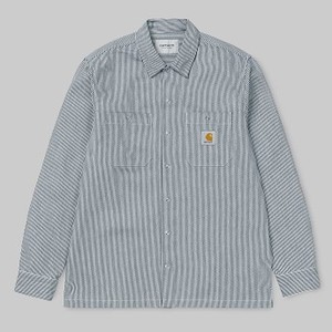 [해외] Carhartt WIP L/S Baltimore Hickory Shirt [칼하트커버올,칼하트바지,칼하트반바지] Blue/White (rigid) (I024851_981_01-ST-01)