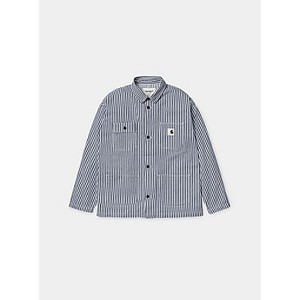 [해외] Carhartt WIP W Michigan Shirt Jac [칼하트티셔츠,칼하트후드,칼하트원피스] Blue/White (rinsed) (I024865_981_02-ST-01)