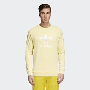 [해외] ADIDAS USA Mens Originals Trefoil Warm-Up Crew Sweatshirt [아디다스티셔츠,아디다스맨투맨] Intense Lemon (CV8646)
