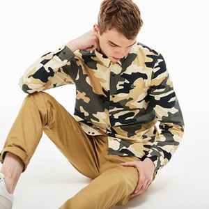 [해외] Lacoste Mens LIVE Slim Fit Camouflage Shirt [라코스테맨투맨] PASTIS YELLOW/MULTICO (CH2785_LZP_24)