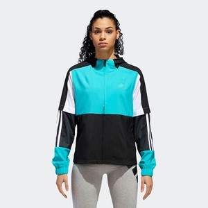 [해외] ADIDAS USA Womens Training Wind Jacket [아디다스자켓,아디다스패딩] Hi-Res Aqua/Black/White (DH8125)
