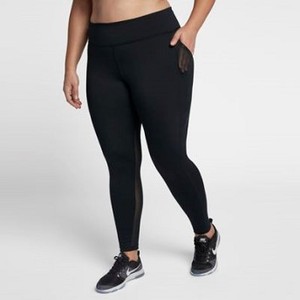 [해외] NIKE Nike Power (Plus Size) [나이키바지,나이키레깅스] Black/Clear (power-plus-size-womens-training-tights-nPvOYw)