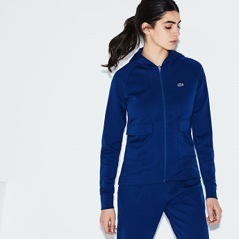 [해외] Lacoste Womens Lacoste SPORT Hooded Zip Cotton Tennis Sweatshirt [라코스테니트,라코스테스웨터] NAVY/NAVY BLUE-WHITE (SF3422_PU2_20)