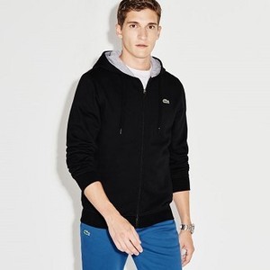 [해외] Lacoste Mens SPORT Tennis hooded zippered sweatshirt in fleece [라코스테맨투맨] black/silver chine (SH7609_SNP_20)