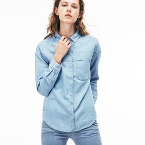 [해외] Lacoste Womens Regular Fit Cotton Denim Shirt [라코스테맨투맨] BLEACH (CF3907_KUX_24)