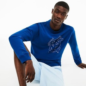 [해외] Lacoste Mens Crew Neck Embroidery Sweatshirt [라코스테맨투맨] HERITAGE BLUE/WHITE (SH3980_HFA_24)
