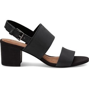 [해외] TOMS Black Leather Womens Poppy Sandals [탐스슬립온,탐스슈즈] (889556411016)