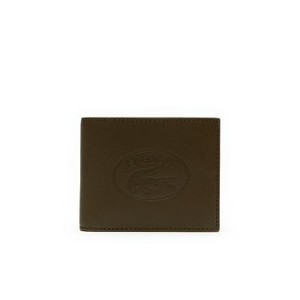 [해외] Lacoste Mens L.12.12 Casual Embossed Lettering Leather 6 Card Wallet [라코스테지갑,라코스테시계] MILITARY OLIVE (NH2660IC_B45_24)