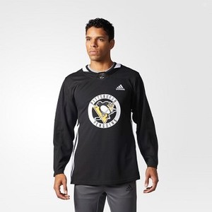 [해외] ADIDAS USA Mens Hockey Penguins Authentic Practice Jersey Black (CA7220)