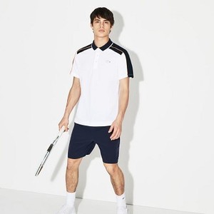 [해외] Lacoste Mens SPORT Roland Garros Edition Petit Pique Polo [라코스테카라티,라코스테반팔티] white/navy blue-apricot (PH3379-51)