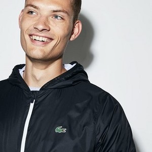 [해외] Mens SPORT Hooded Technical Tennis Jacket [라코스테 LACOSTE] black/white (BH9519-51-258)