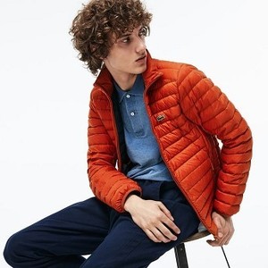 [해외] Mens Short Contrast Lining Quilted Jacket [라코스테 LACOSTE] orange (BH9389-51-J87)
