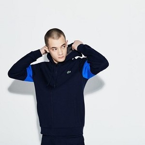 [해외] Mens SPORT Colorblock Fleece Zippered Tennis Sweatshirt [라코스테 LACOSTE] navy blue/white/blue/grey chine (SH9492-51-EHP)