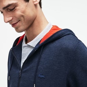 [해외] Mens Motion Hooded Fleece Zip Sweatshirt [라코스테 LACOSTE] blue (SH9217-51-BXB)