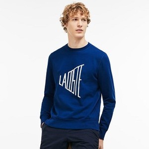[해외] Mens Crew Neck Lettering Sweatshirt [라코스테 LACOSTE] blue/white (SH7581-51-MKH)