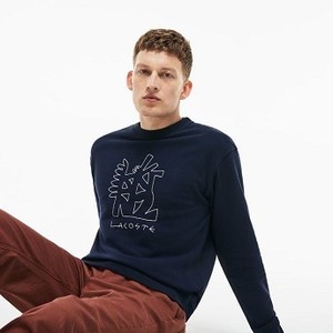 [해외] Mens Crew Neck Embroidery Sweatshirt [라코스테 LACOSTE] navy blue/white (SH3980-51-525)