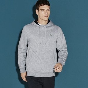 [해외] Mens Sport Hooded Fleece Tennis Sweatshirt [라코스테 LACOSTE] grey chine/navy blue (SH2128-51-MNC)
