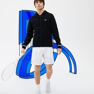 [해외] Mens SPORT Hooded Sweatshirt - Novak Djokovic Supporter Collection [라코스테 LACOSTE] black/white (SH6683-51-258)