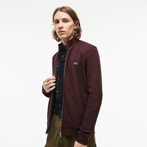 [해외] Mens Zippered Stand-up Collar Fleece Sweatshirt [라코스테 LACOSTE] brown/blue (SH9257-51-C0L)
