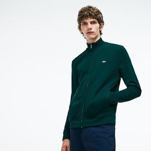 [해외] Mens Zippered Stand-up Collar Fleece Sweatshirt [라코스테 LACOSTE] green/navy blue (SH9257-51-DQ5)
