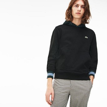 [해외] Mens LIVE Leopard Print Hood Fleece Sweatshirt [라코스테 LACOSTE] black/white (SH9071-51-KBR)