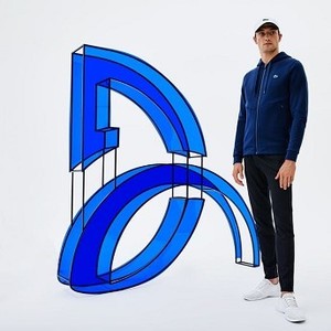 [해외] Mens SPORT Technical Fleece Hooded Zip Sweatshirt - x Novak Djokovic Off Court Premium Edition [라코스테 LACOSTE] blue/grey chine/black (SH9488-51-BWG)